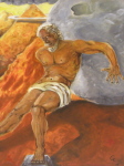 Sisyphe, huile sur toile 130 cm x 97 cm